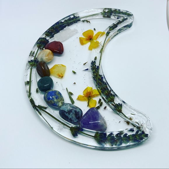 Other - Moon tray w/ Crystals
